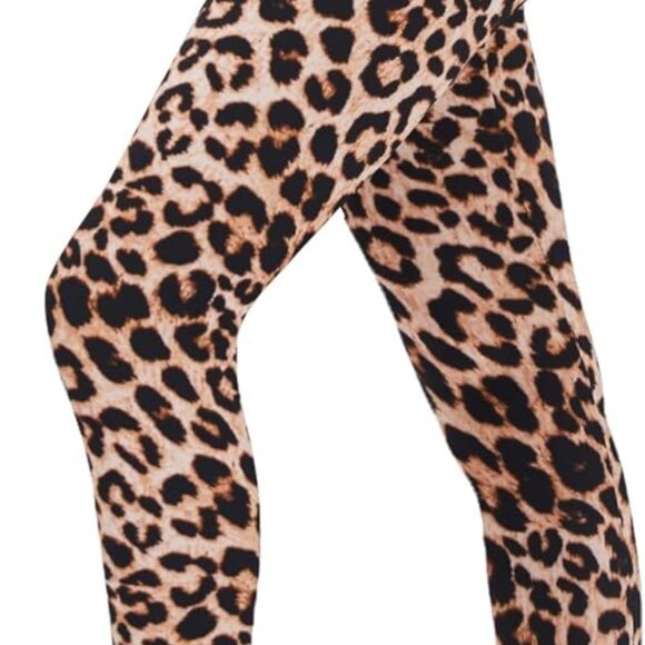 Comfort-Fit High Waisted Leggings - Tummy Control in Wild Cheetah Print - Picture 1 of 4